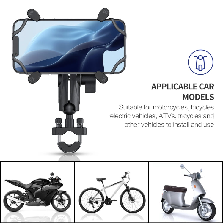 ZH-1558A1 Motorcycle Handlebar X-shape Aluminum Alloy Phone Holder