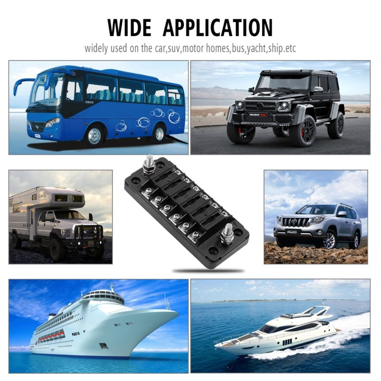 CS-978A1 FB1901 1 In 6 Out Independent Positive Negative Fuse Box without Fuse Piece for Auto Car Truck Boat