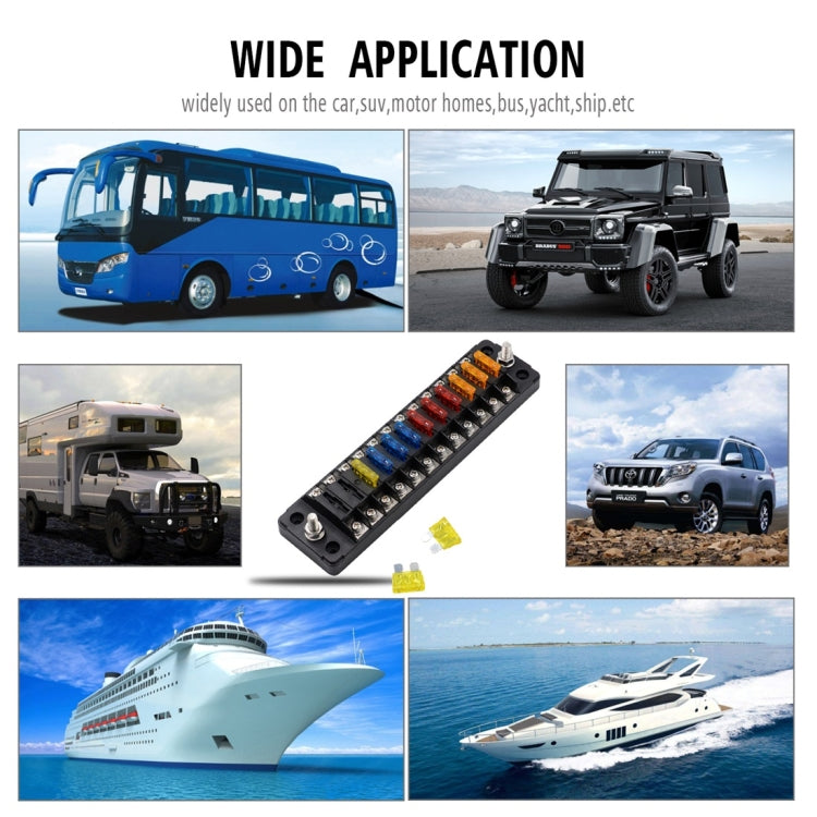 ZH-979A2 FB1904 1 In 1 Out 12 Ways Positive Negative Fuse Box with 24 Fuses for Auto Car Truck Boat