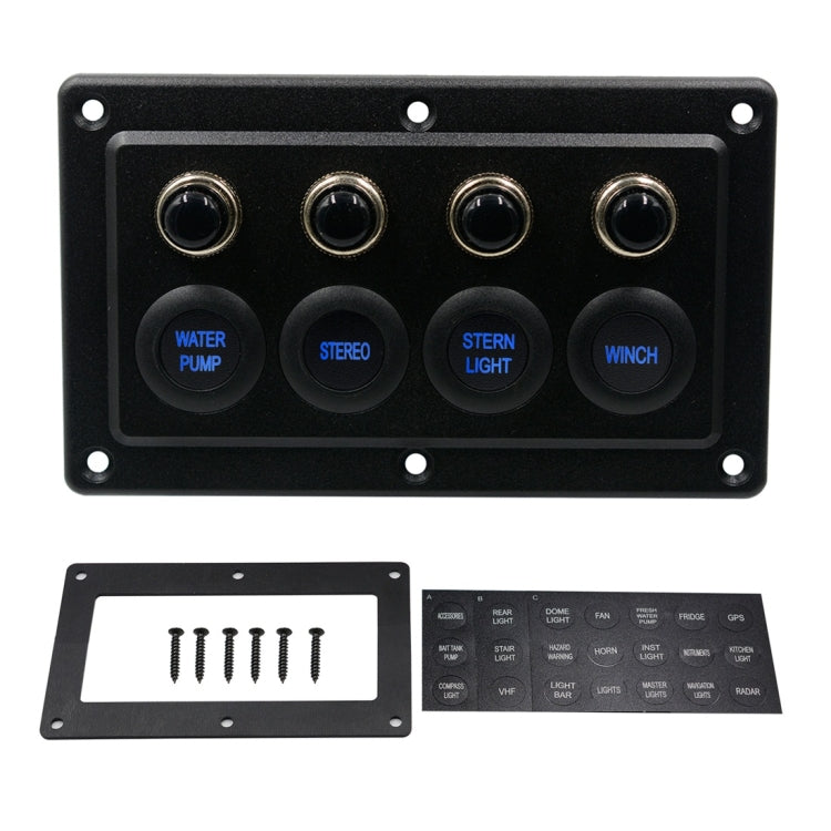 CS-976A1 12-24V 4 Way Switches Single Touch Switch Panel for Car RV Boat Yacht