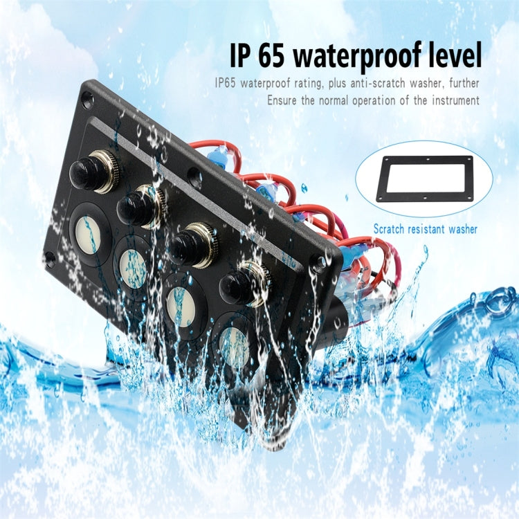 CS-976A1 12-24V 4 Way Switches Single Touch Switch Panel for Car RV Boat Yacht