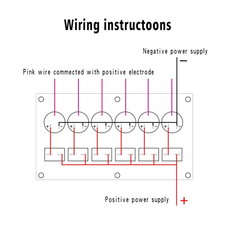 CS-976A2 12-24V 6 Way Switches Single Touch Switch Panel for Car RV Boat Yacht