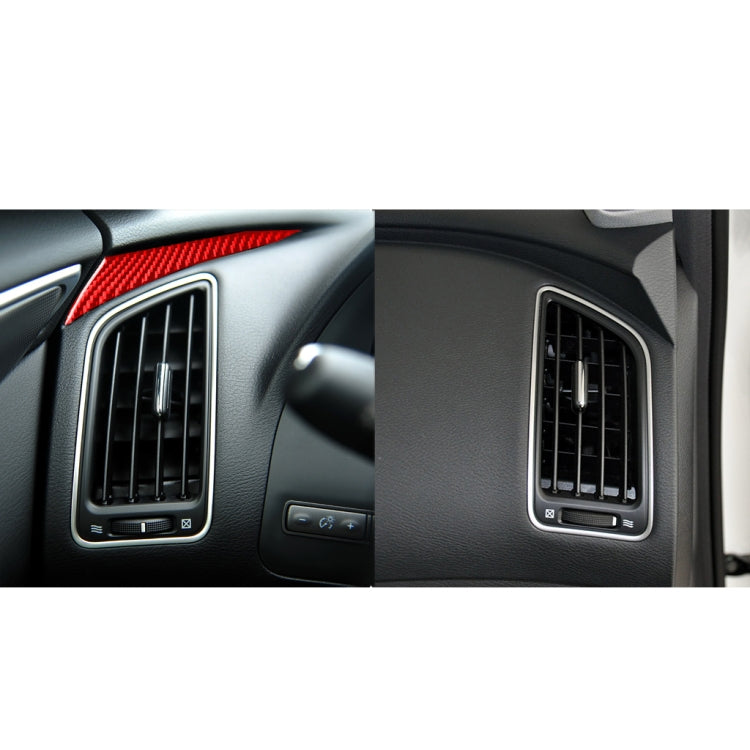 Car Carbon Fiber Dashboard Left Side Decorative Sticker for Infiniti Q50 2014-2020, Left Drive (Red)