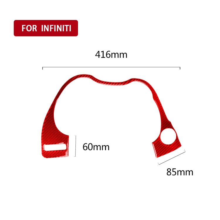 Car Carbon Fiber Dashboard Decorative Sticker for Infiniti Q50 2014-2020, Left Drive(Red)