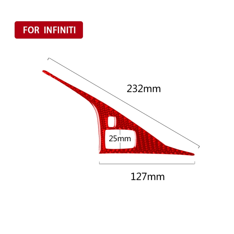 Car Carbon Fiber Driver Panel Decorative Sticker for Infiniti Q50 2014-2020, Left Drive(Red)