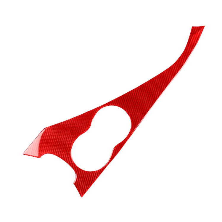 Car Carbon Fiber Water Cup Holder Panel Decorative Sticker for Infiniti Q50 2014-2020, Left Drive(Red)