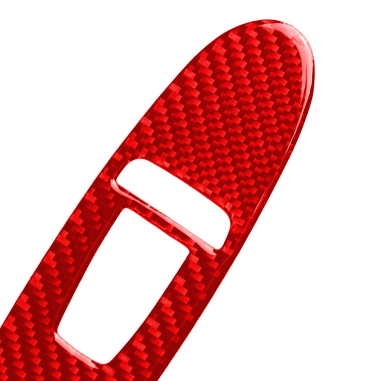 Car Carbon Fiber B Style Window Glass Lift Panel Decorative Sticker for Infiniti Q50 2014-2020, Right Drive(Red)