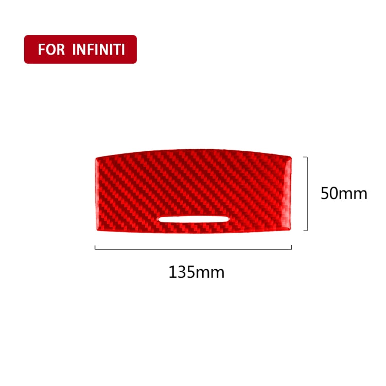 Car Carbon Fiber Gear Panel Ashtray Decorative Sticker for Infiniti Q50 2014-2020, Left and Right Drive (Red)