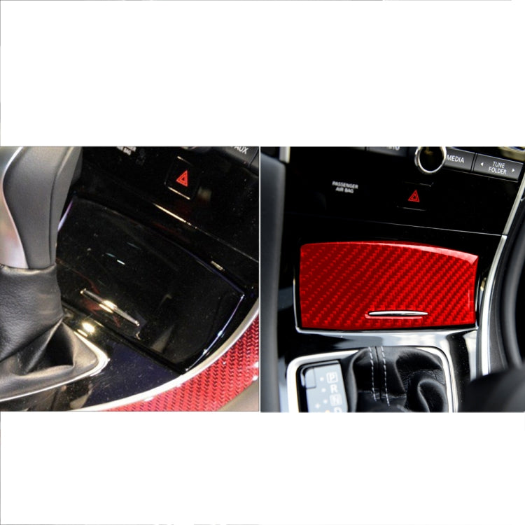 Car Carbon Fiber Gear Panel Ashtray Decorative Sticker for Infiniti Q50 2014-2020, Left and Right Drive (Red)