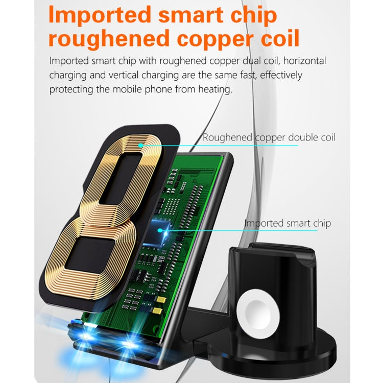 A9 10W 6 In 1 Multi-function Split Design Car Fast Charging Induction Wireless Charger(Black)