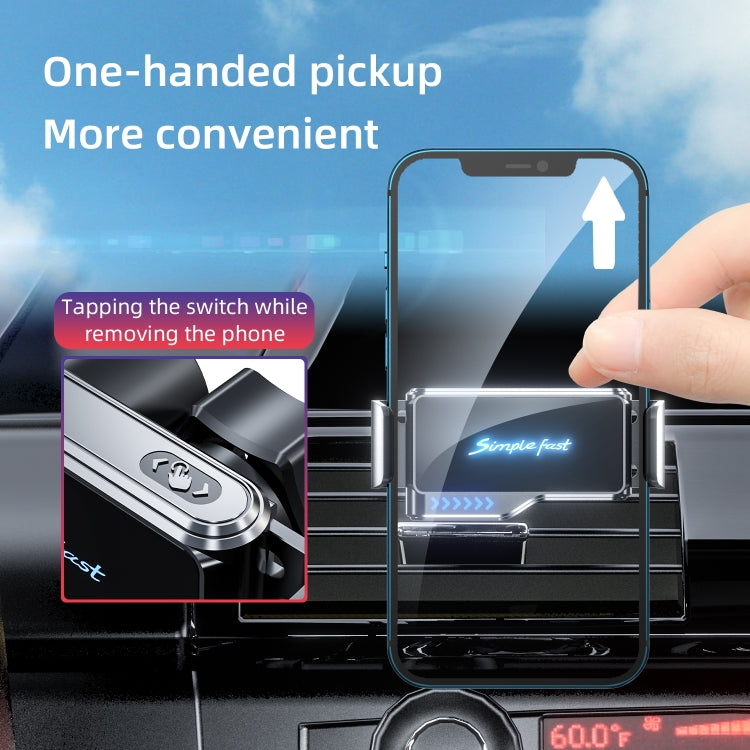 N7 Car Pure Electric Drive Locking Wireless Charger Holder(Black)