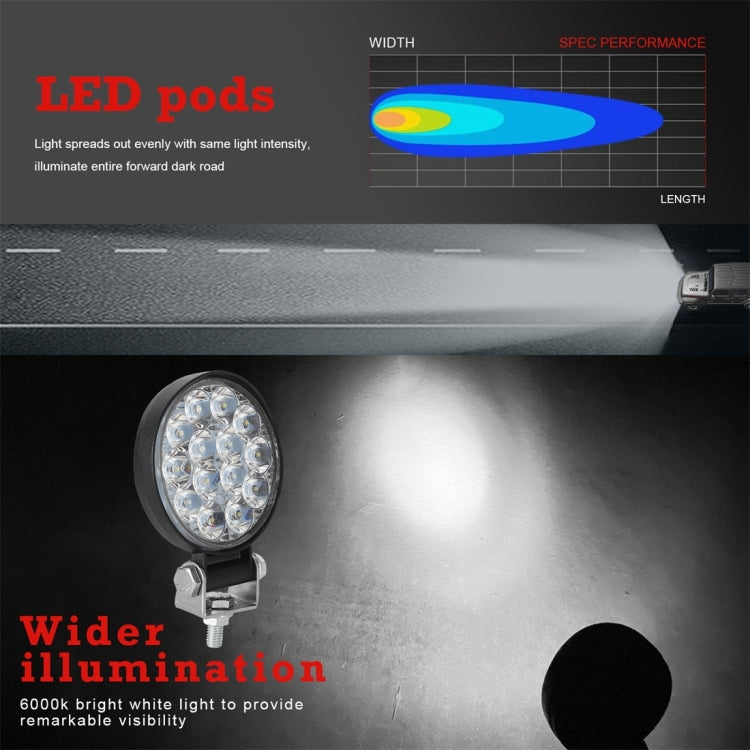 D0037 9.8W 10-30V DC 6000K 3 inch 14 LEDs Circle Offroad Truck Car Driving Light Work Light Spotlight Fog Light