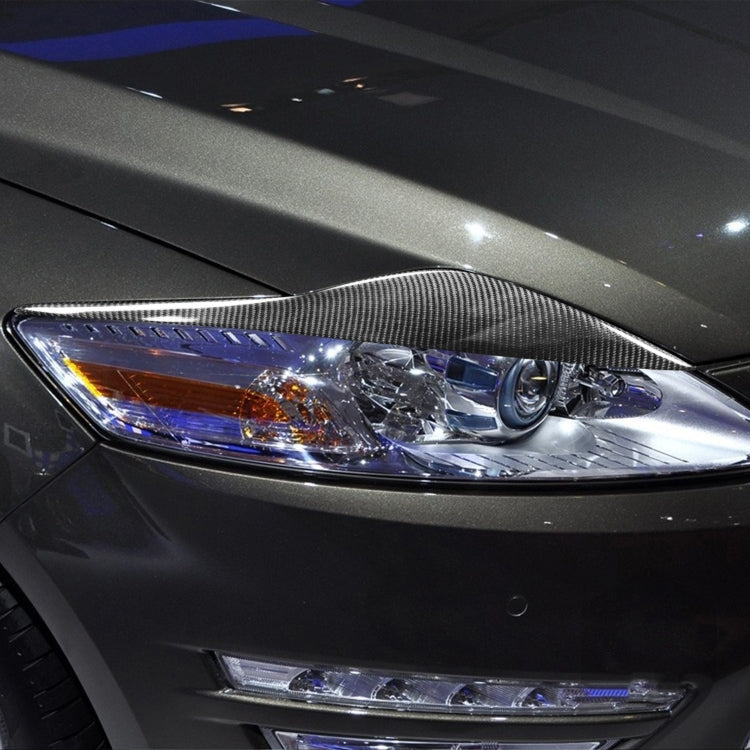 2 PCS / Set Carbon Fiber Car Lamp Eyebrow Decorative Sticker for Ford Mondeo MK4 2007-2013, Drop Glue Version