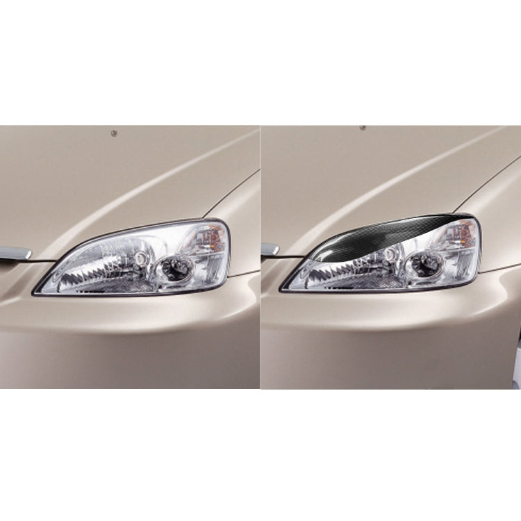2 PCS / Set Carbon Fiber Car Lamp Eyebrow Decorative Sticker for Honda Civic 1999-1900, Drop Glue Version