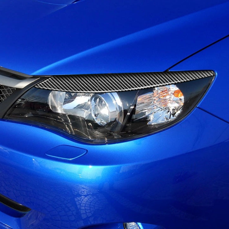 2 PCS / Set Carbon Fiber Car Lamp Eyebrow Decorative Sticker for Subaru Impreza/WRX 10th Generation 2008-2011, Drop Glue Version