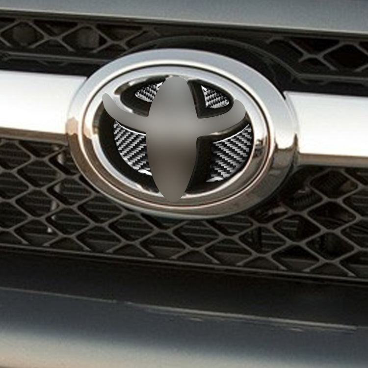 4 PCS / Set Carbon Fiber Car Front Middle Net Logo Decorative Sticker for Toyota 4Runner 2010-2020
