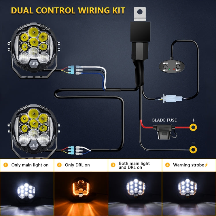 7 inch 31W Three-sided Flashing LED Work Light