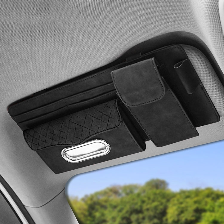 Car Sheepskin Leather Sun Visor Storage Clip