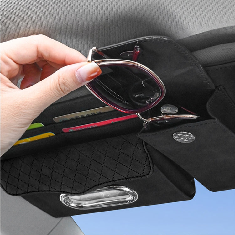 Car Sheepskin Leather Sun Visor Storage Clip