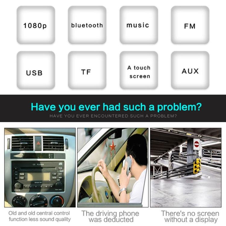 8011B 7 inch 1080P Universal Car Radio Receiver MP5 Player, Support FM & Bluetooth & TF Card with Remote Control