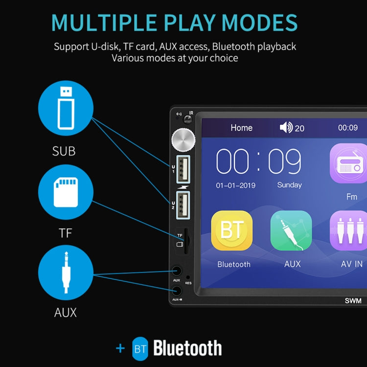 X5 7 inch 800x480 Universal Car Radio Receiver MP5 Player, Support FM & Bluetooth & USB & AUX