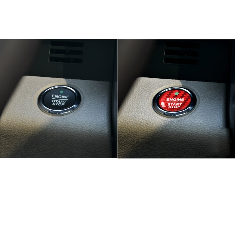 Car Carbon Fiber Engine Start Button Decorative Cover Trim for Ford Focus 2019