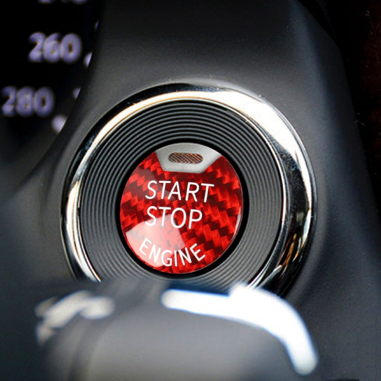 Car Carbon Fiber Engine Start Button Decorative Cover Trim for Nissan / Infiniti