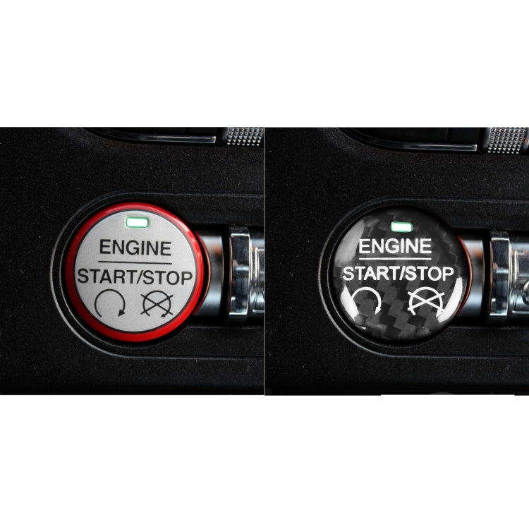 Car Carbon Fiber Engine Start Button Decorative Cover Trim for Ford Mustang 2015-2019