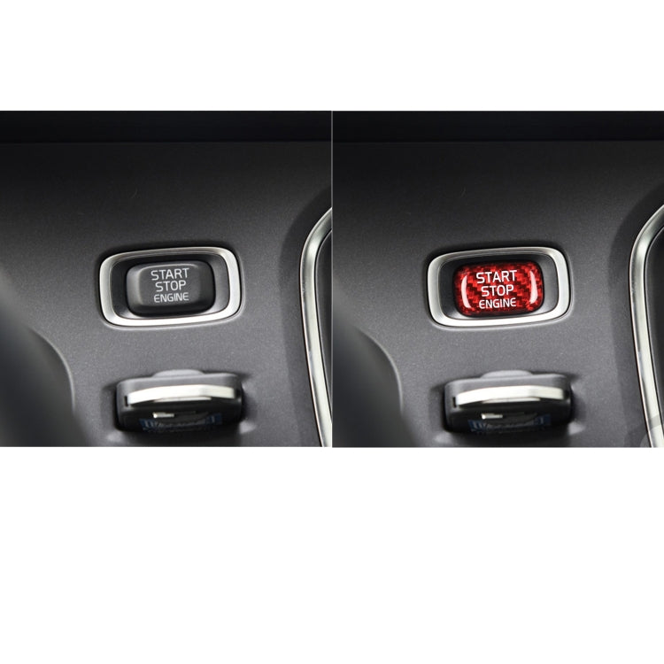 Car Carbon Fiber Engine Start Button Decorative Cover Trim for Volvo V40 2013-2019