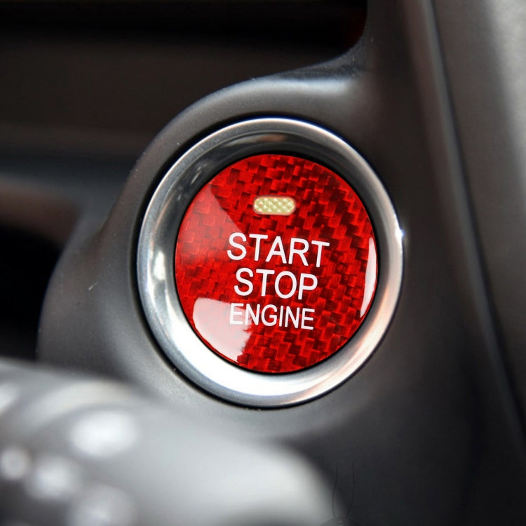 Car Carbon Fiber Engine Start Button Decorative Cover Trim for Mazda CX-8
