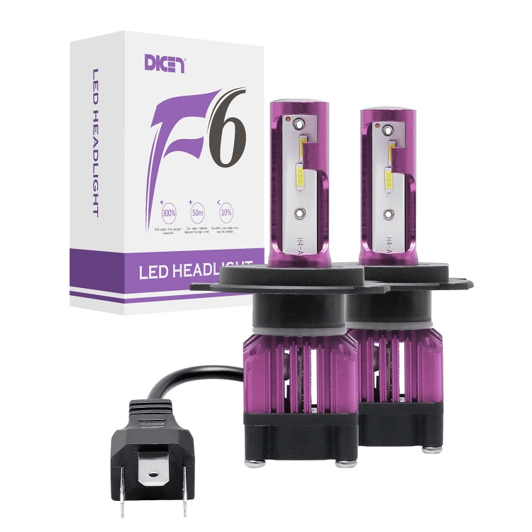 2 PCS F6 H4 DC9-32V 26W 6500K 3000LM Car / Motorcycle LED Headlight Lamps / Fog Light