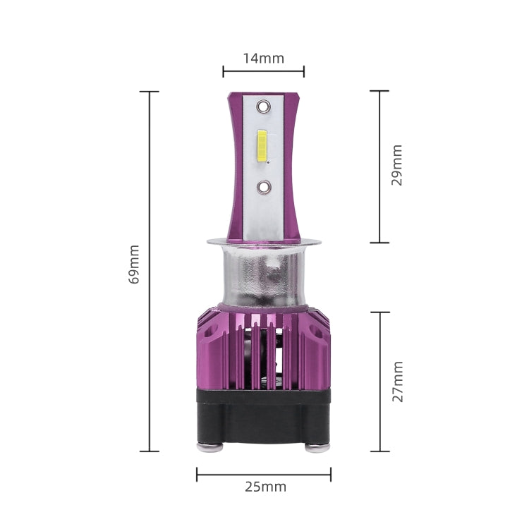 2 PCS F6 H3 DC9-32V 26W 6500K 3000LM Car / Motorcycle LED Headlight Lamps / Fog Light