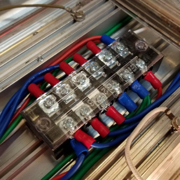 5 PCS Car 4-way 25A TB-2504 Dual Row Power Terminal Connector + 4-position Connection Strip with Cover