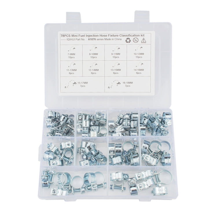 78 PCS Mini Fuel Injection Style Hose Clamp Water Pipe Clamps