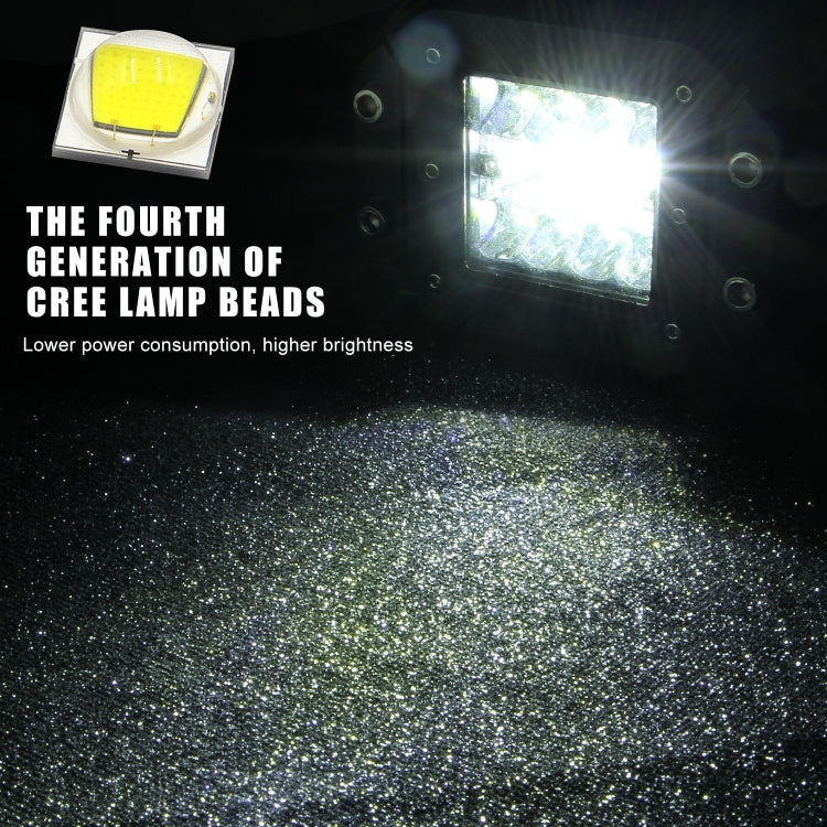 2 PCS Car 3-row 5 inch Embedded Front Bumper Light Work Light with Bracket