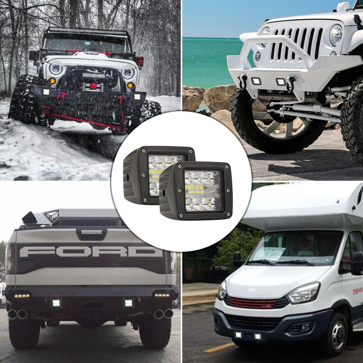 2 PCS Car 3-row 3 inch Embedded Front Bumper Light Work Light