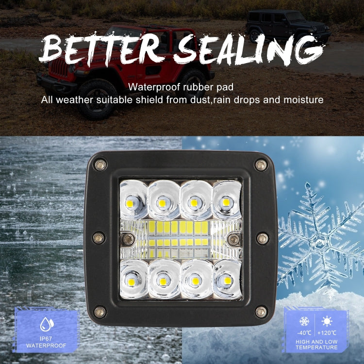 2 PCS Car 3-row 3 inch Embedded Front Bumper Light Work Light