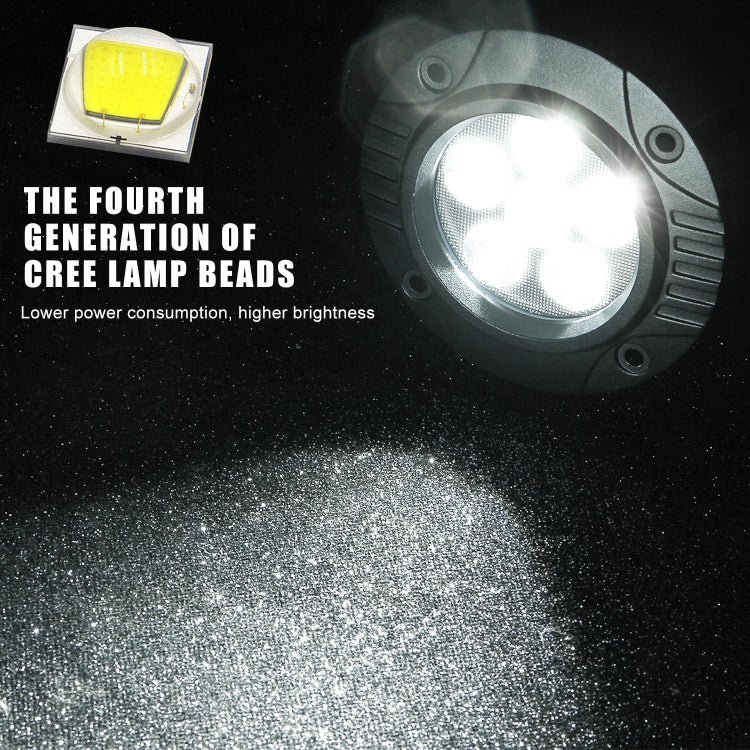 2 PCS Car 5 inch Round Embedded Front Bumper Light Work Light