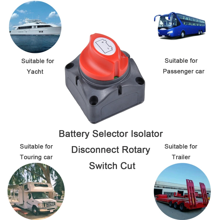 Car Auto RV Marine Boat Battery Isolator Disconnect Rotary Switch Cut with Terminals
