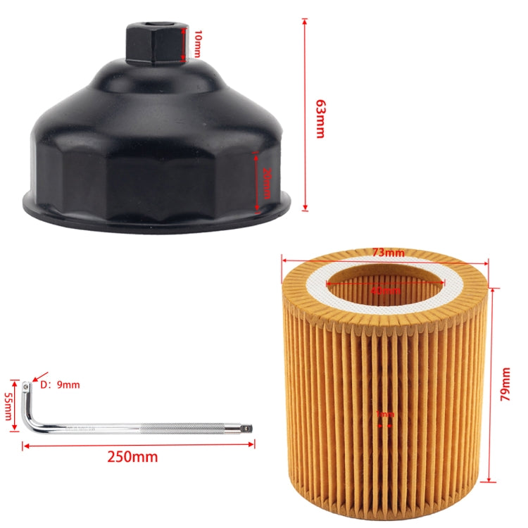 Car Oil Filter Element with Wrench + Tool Kit for BMW 3 Series