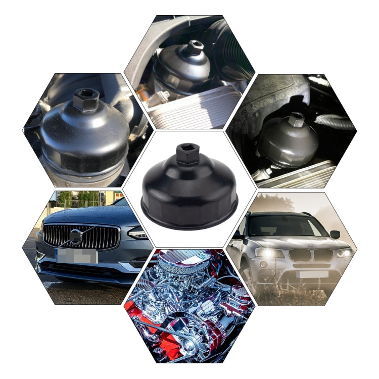Car 86mm 16 Flute Oil Filter Wrench Housing Cap Remover Tools for BMW / Volvo