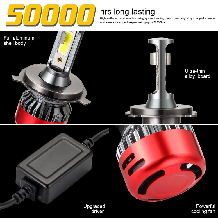 2 PCS I5 H4 DC9-30V 26W 6000K 2400LM IP67 Car High Bright LED Headlight Lamps