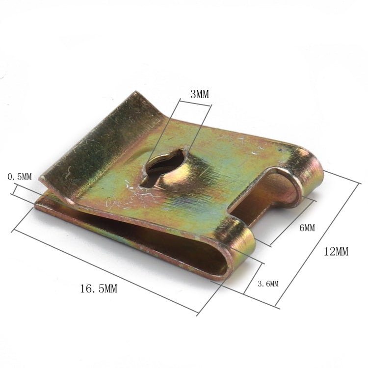 100 PCS U Nut Kit Spire Clips No.6 Zinc Speed Fasteners Lug Nuts