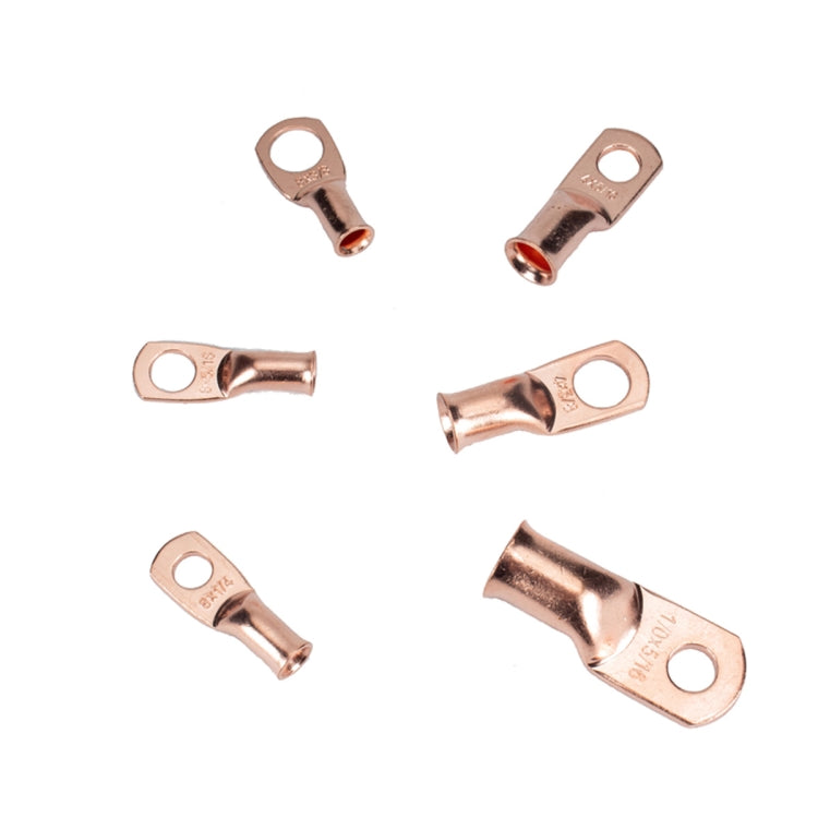 42 PCS Wire Terminals Connector Cable Lugs AWG T2 Copper Heavy-duty Cold-pressed Battery Cable Ends