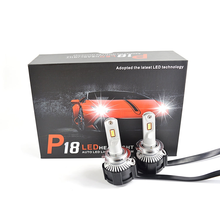 2 PCS P18 H7 DC11-30V 52W 6500K 6500LM Car LED Headlight Lamps