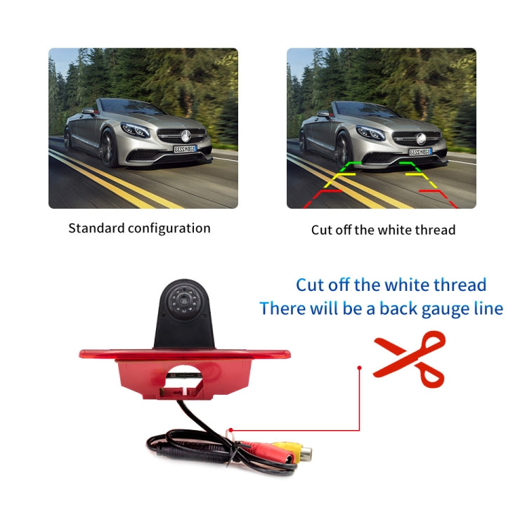 PZ465 Car Waterproof Brake Light View Camera + 7 inch Rearview Monitor for Citroen / Peugeot / Toyota