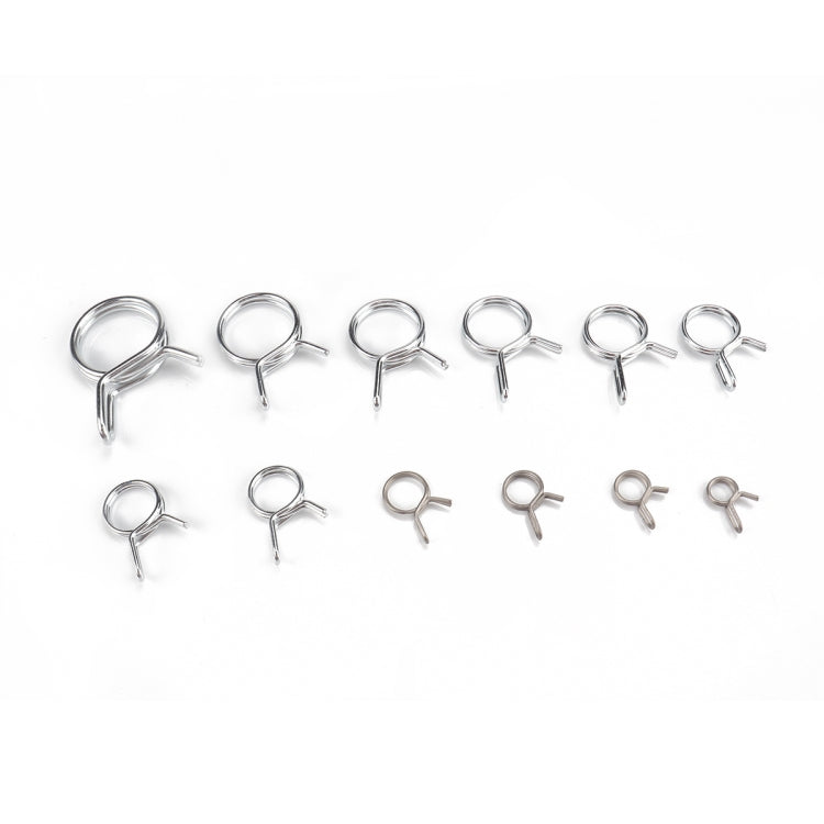 285 PCS Double Wire Spring Tube Clamp Water Pipe Clamps, Size: 5-18mm