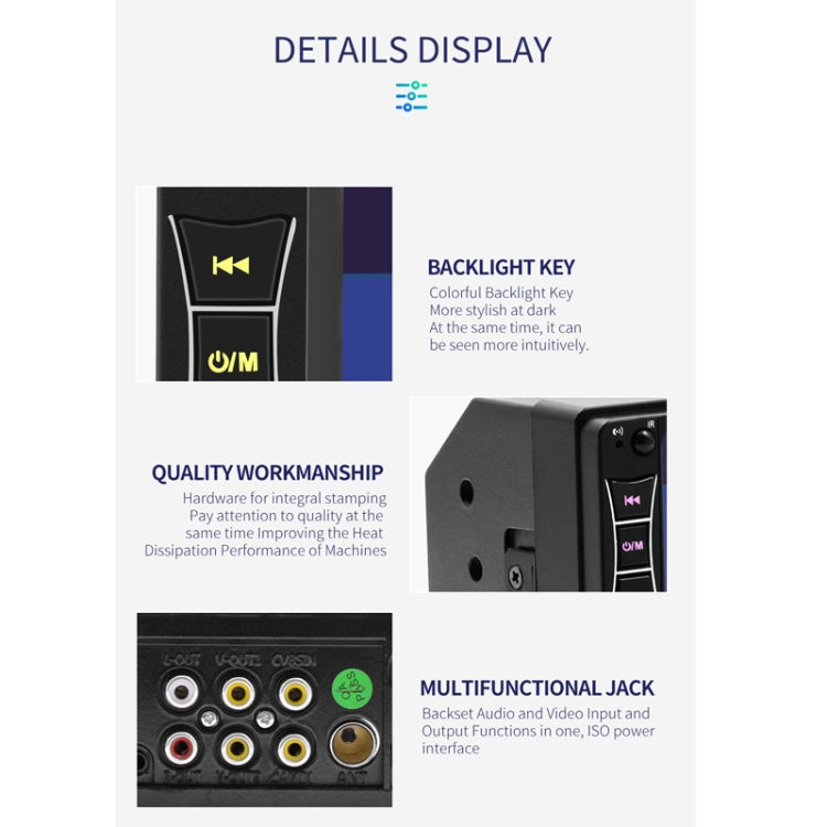 A7 7 inch Universal Car Radio Receiver MP5 Player, Support FM & Bluetooth & Phone Link with Remote Control