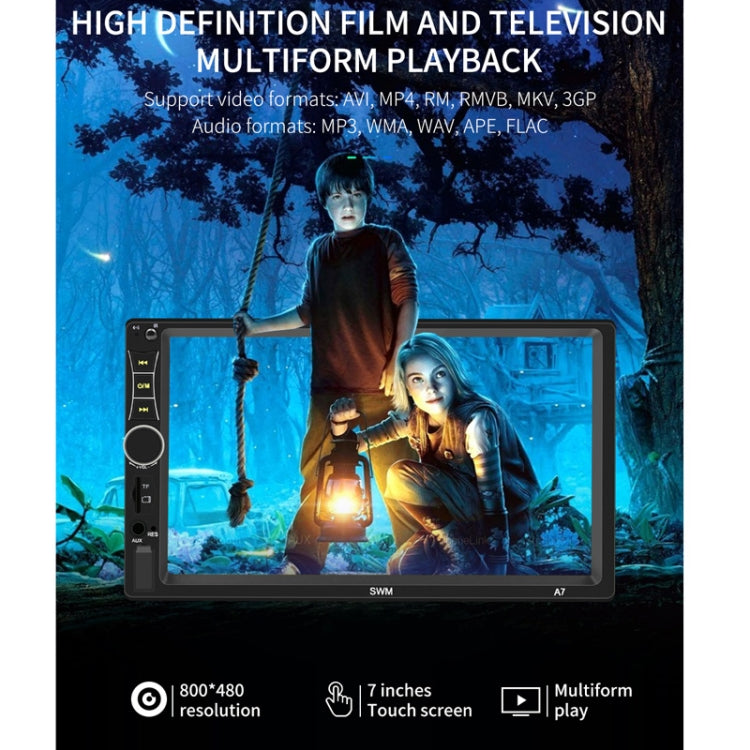 A7 7 inch Universal Car Radio Receiver MP5 Player, Support FM & Bluetooth & Phone Link with Remote Control