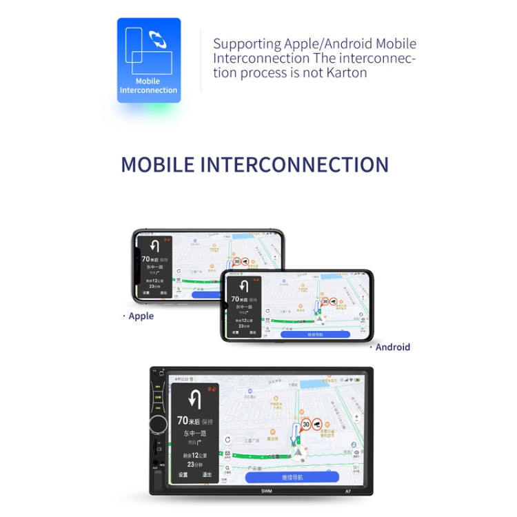 A7 7 inch Universal Car Radio Receiver MP5 Player, Support FM & Bluetooth & Phone Link with Remote Control